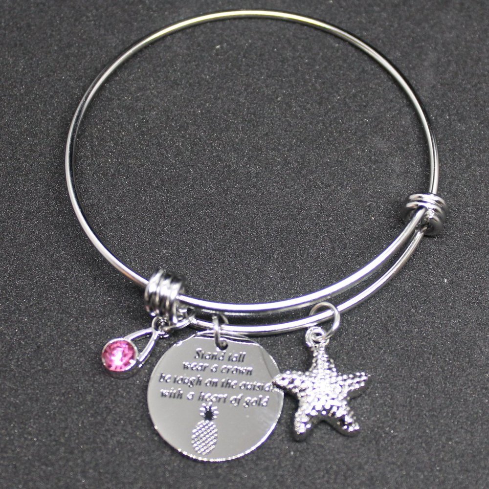 Inspirational‎ Silver Bracelet with charms